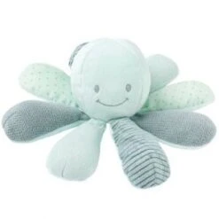 Nattou Peluche Activité Poulpe, Avec Hochet, Compagnon Dès La Naissance, 20 Cm, Vert, Art. N° 879712