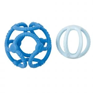 Nattou Set De 2 Balles Silicone - Bleu 3 Nattou Set De 2 Balles Silicone - Bleu