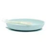 NATTOU Assiette Bébé + Cuillère Silicone Bleu Clair -Nattou jo056177138