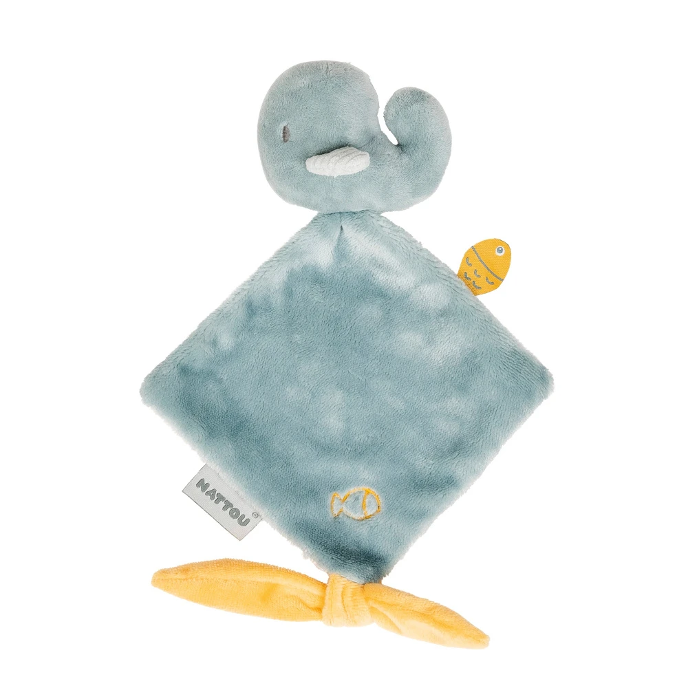 NATTOU Mini Doudou Plat Sally La Baleine 3 NATTOU Mini Doudou Plat Sally La Baleine