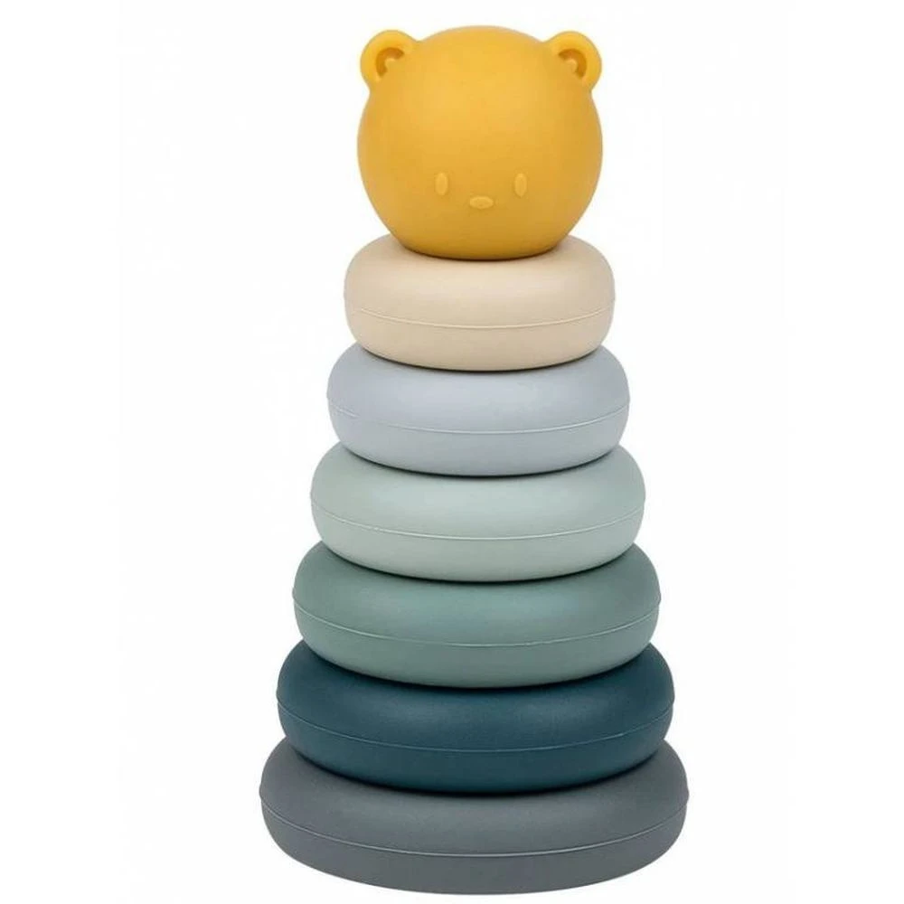 NATTOU Culbuto Empilable Ours Gris Silicone 3 NATTOU Culbuto Empilable Ours Gris Silicone